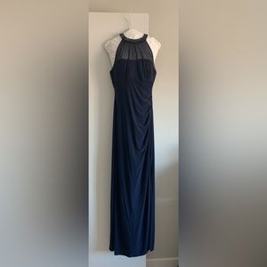 Lauren Ralph Lauren Evening, navy, size 10, sheer neck line